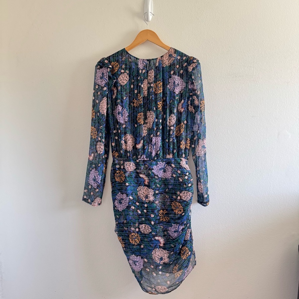 Veronica Beard Peppa Floral Silk Longsleeve Mini dress Size 8 - Picture 4 of 11